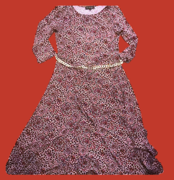 Dn design flare dress with chain belt - Picture 1 of 5